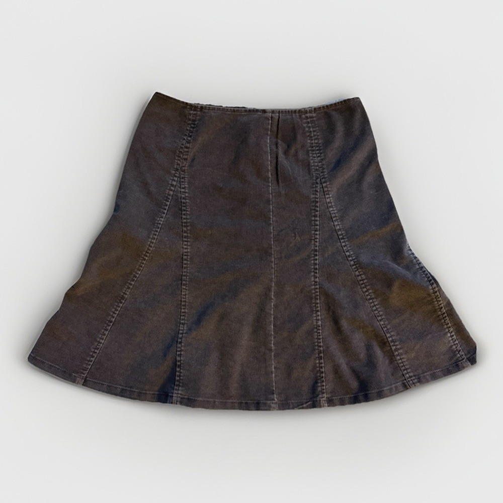 Gap Womens 2 Y2K Corduroy Skirt Gray Paneled Flare Preppy Mini